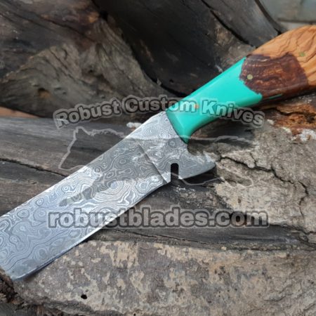 Custom Made Damascus Steel Bull Cutter knife...