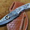 Custom Made Damascus Steel Cook Cutout Cowboy knife....