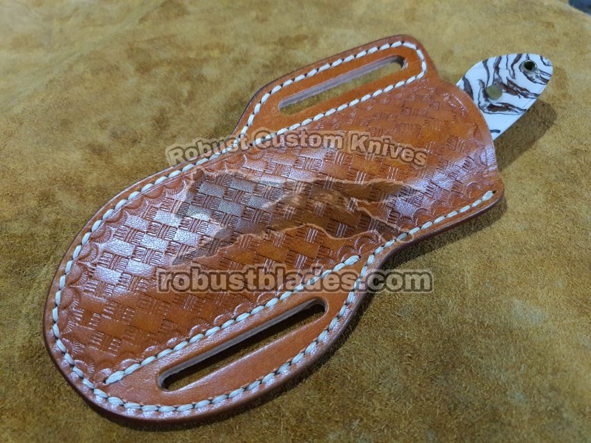 Custom Made Damascus Steel Cook Cutout Cowboy knife....