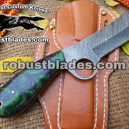 Custom Made Damascus Steel Pistol Bull Cutter knife...