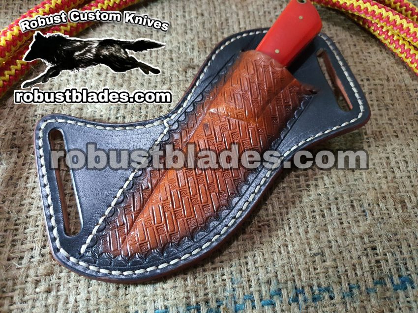 Custom Made Damascus Steel Praying cowboy knife...