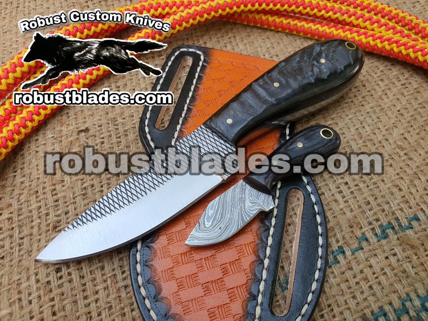 Custom Made Horse Rasp Steel Cowboy and Skinner knives set...