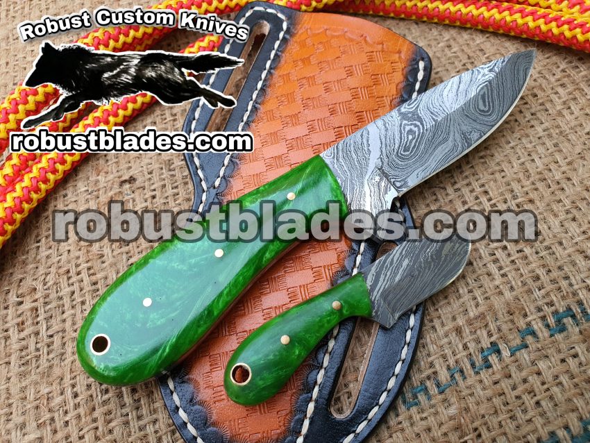 Custom Made Damascus Steel Cowboy knife set...