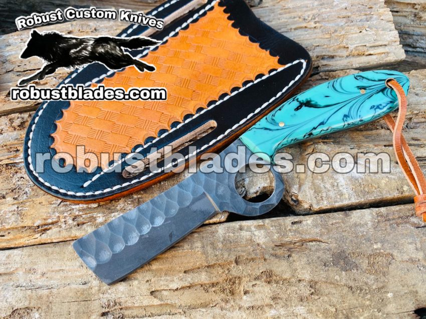 Custom Made 1095 Steel Pistol Cutter Knife...