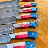 Real Damascus Knife Set - Custom Made Damascus Steel Kitchen Knives set...