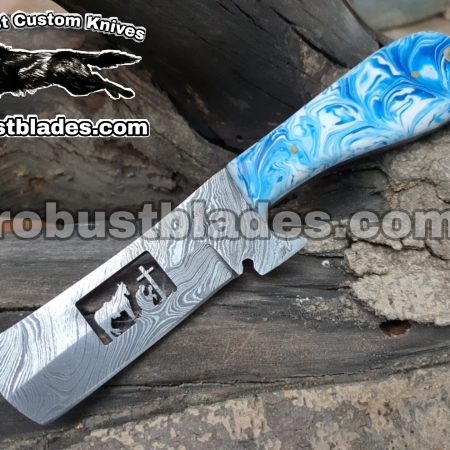 Damascus Bull Cutter Knife - Custom Made Damascus Steel Bull Cutter knife 2021