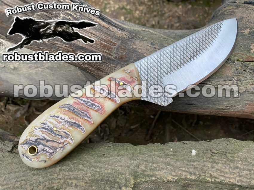 Custom Made Hores Rasp Steel Cowboys and Skinner knife...
