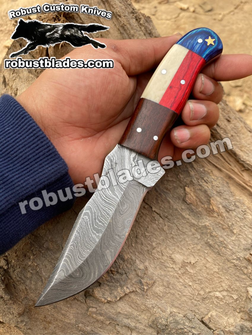 Custom Made Damascus Steel Cowboy and Skinner knife...