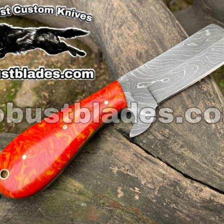 Custom Made Damascus Steel Bull Cutter Knife...