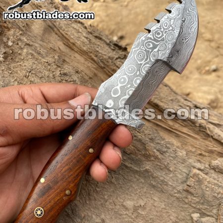 Custom Made Damascus Steel Bull Cutter Knife...