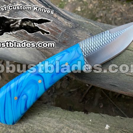 Custom Made Hores Rasp Steel Cowboy and Skinner knife...