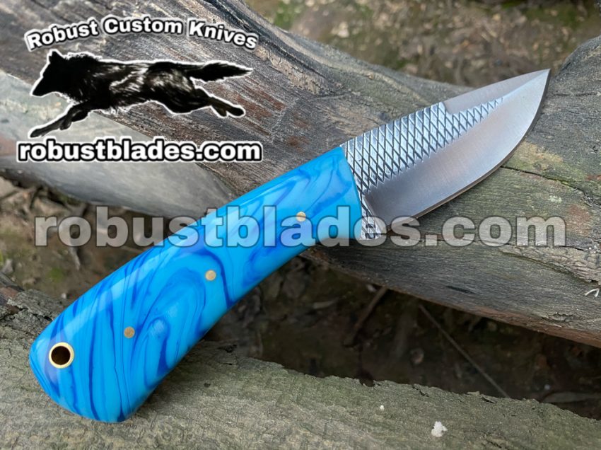 Custom Made Hores Rasp Steel Cowboy and Skinner knife...