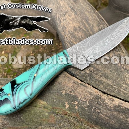 Custom Made Damascus Steel Cowboy and Skinner knife...