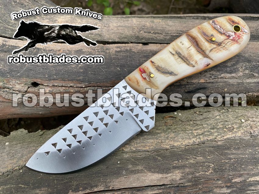 Custom Made Hores Rasp Steel Cowboys and Skinner knife...