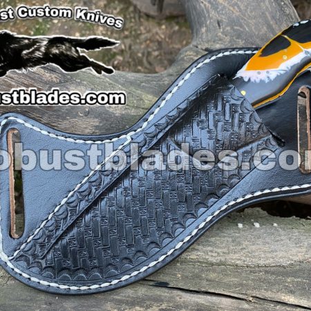 Custom Made Hores Rasp Steel Cowboy and Skinner knife...