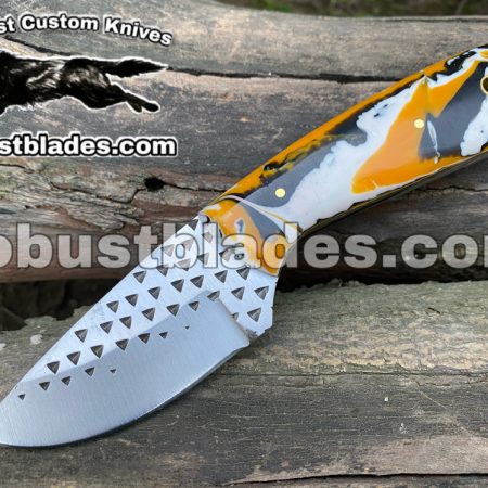 Custom Made Hores Rasp Steel Cowboy and Skinner knife...