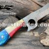 Custom Made Damascus Steel Pistol Cutter Knife...