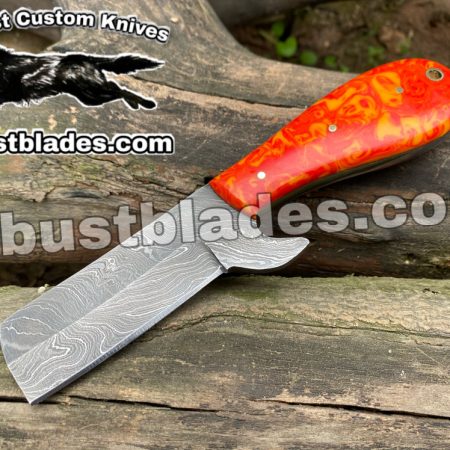 Custom Made Damascus Steel Bull Cutter Knife...