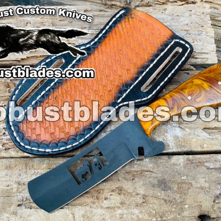 Custom Made 1095 Steel Praying Cowboy Bull Cutter Knife...