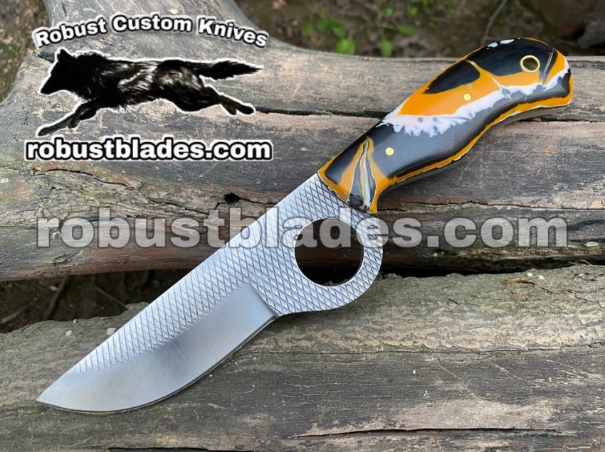 Custom Made Hores Rasp Steel Cowboy and Skinner knife...