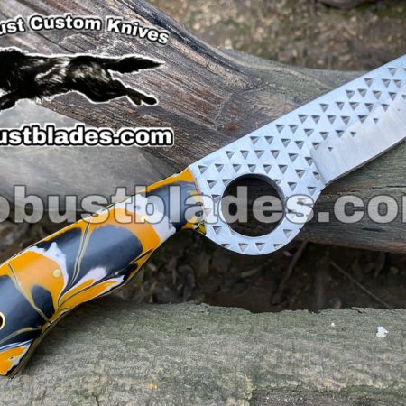 Custom Made Hores Rasp Steel Cowboy and Skinner knife...