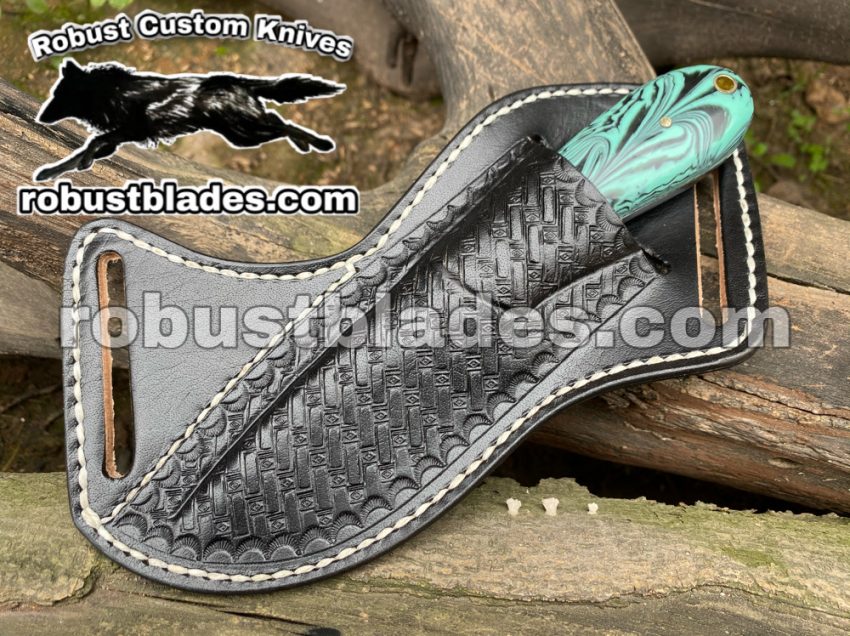 Custom Made Damascus Steel Cowboy and Skinner knife...