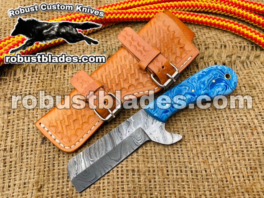 Custom Made Damascus Steel Bull Cutter knife...