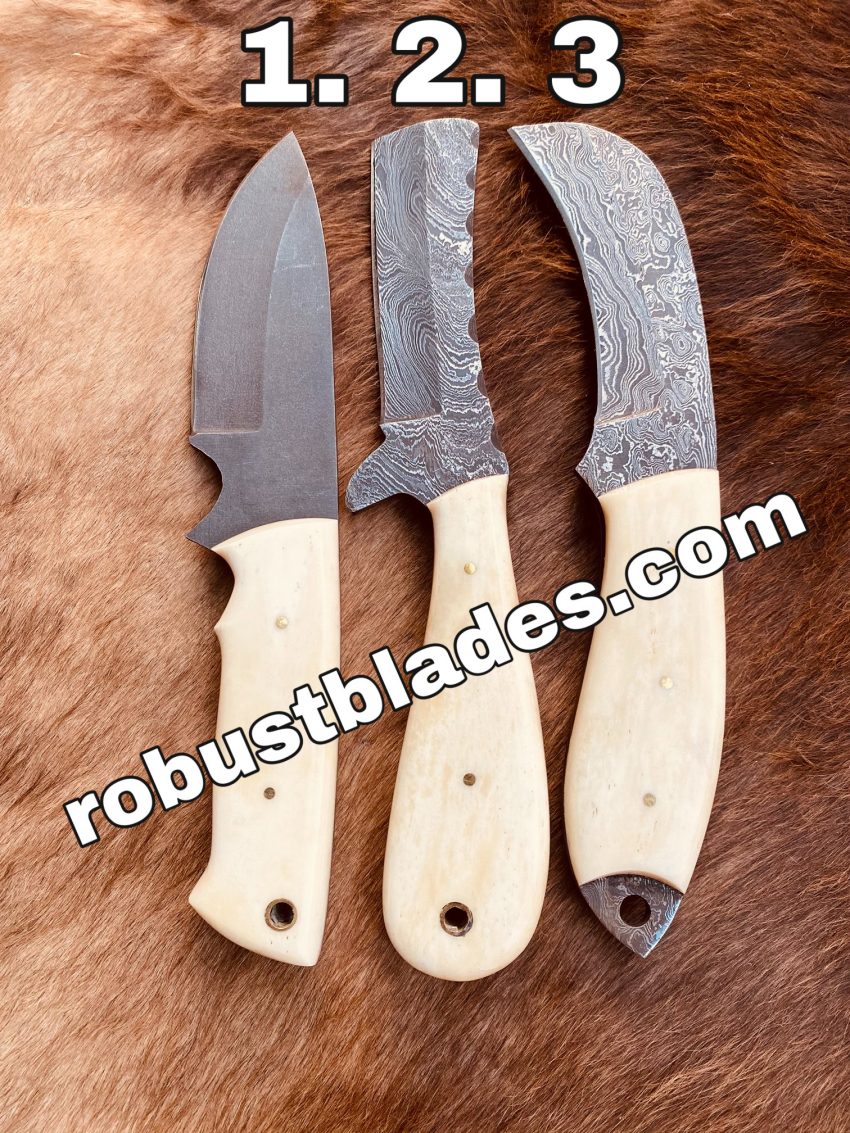 Damascus and 1095 Steel knives set...