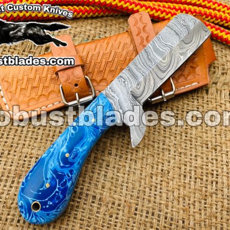 Custom Made Damascus Steel Bull Cutter knife...