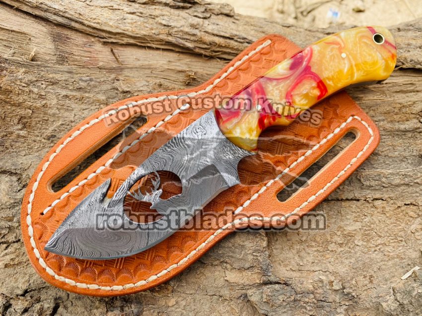 Damascus Steel Gut Hook knife…