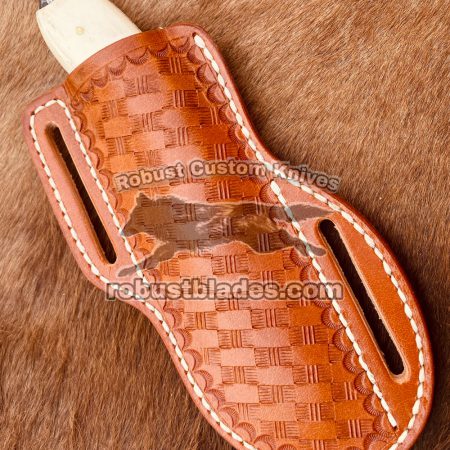 Custom Made Damascus Steel Cowboy knife…