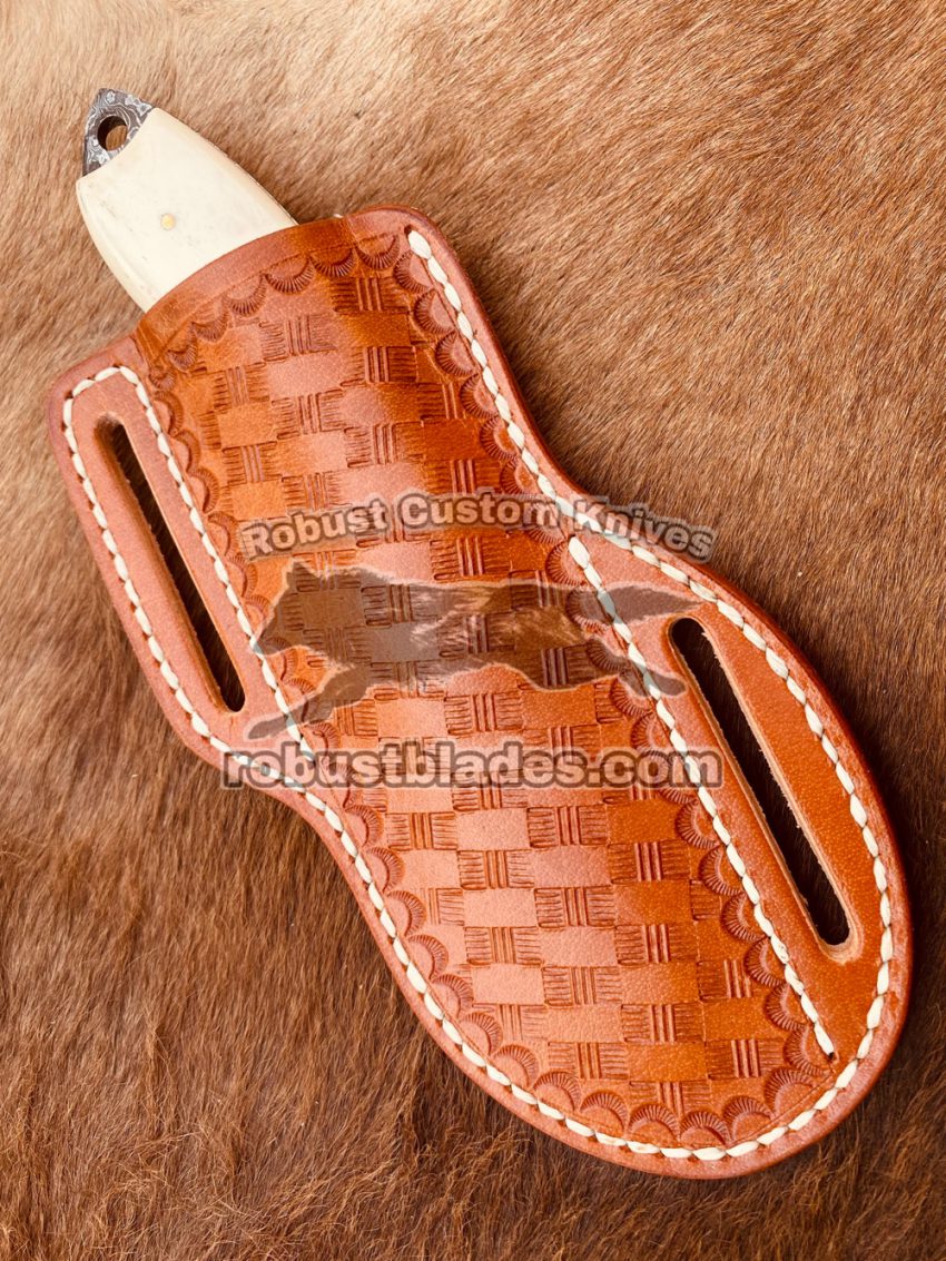 Custom Made Damascus Steel Cowboy knife…