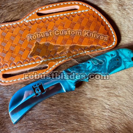 Custom Made Damascus Steel Fixed Blades Cowboy knives…