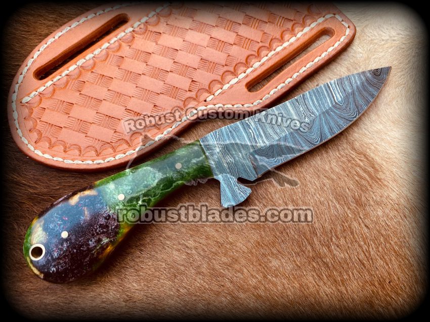 Custom Hand Made Damascus Steel Full Tang Blade Cowboy knife…