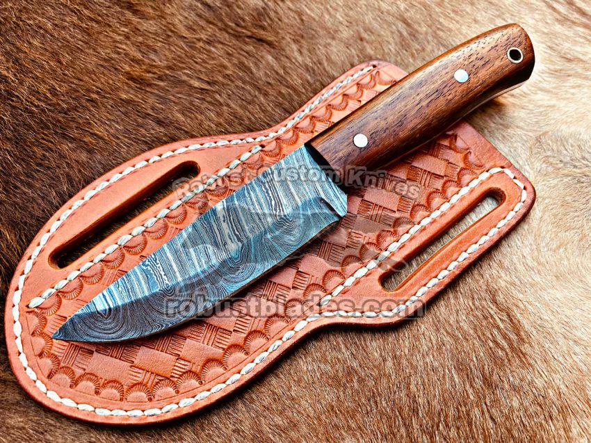 Custom Hand Made Damascus Steel Full Tang Blade Cowboy knife…