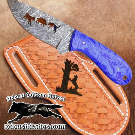 Damascus Steel Hugs and Hound knife…