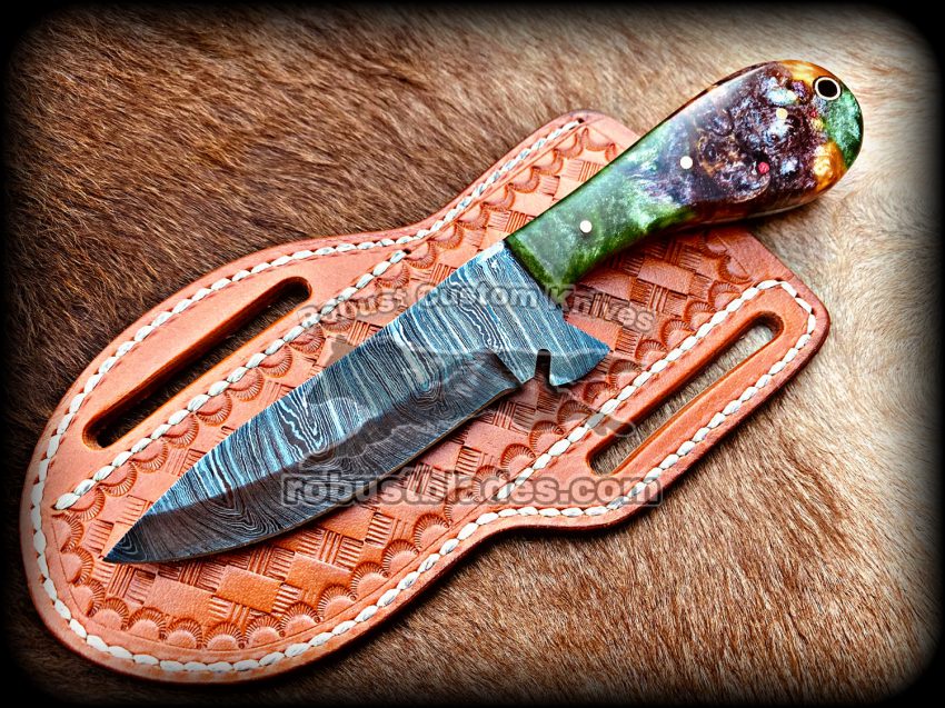 Custom Hand Made Damascus Steel Full Tang Blade Cowboy knife…