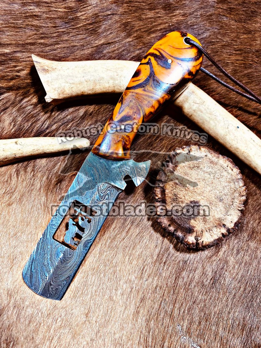 Custom Hand Made Damascus Steel Fixed Blade Bull Cutter knife…