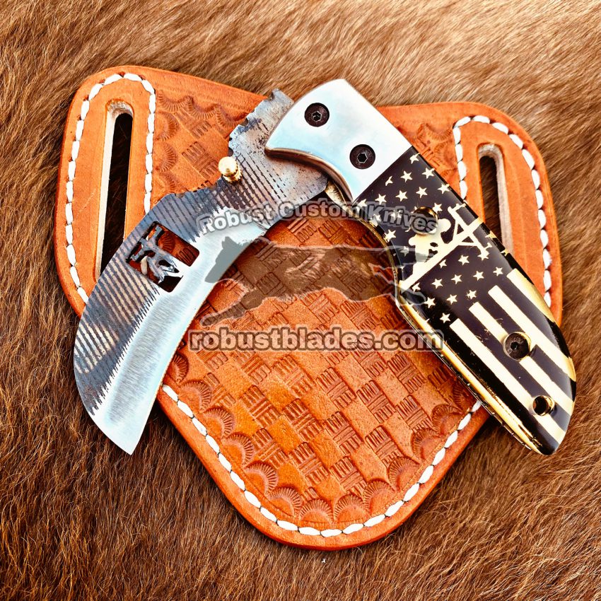 Custom Hand Made 1095 High Carbon Steel Lineman Pocket knife…