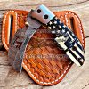 Custom Hand Made Damascus Steel Oil Drilling Rig Pocket knife…