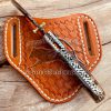 Custom Hand Made Damascus Steel Oil Drilling Rig Pocket knife…