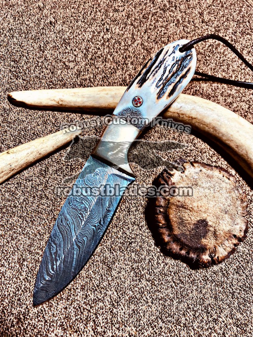 Custom Hand Made Damascus Steel Full Tang Blade Cowboy knife…