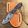 Custom Handmade Damascus Steel Full Tang Blade Gut Hook and Skinner knife…