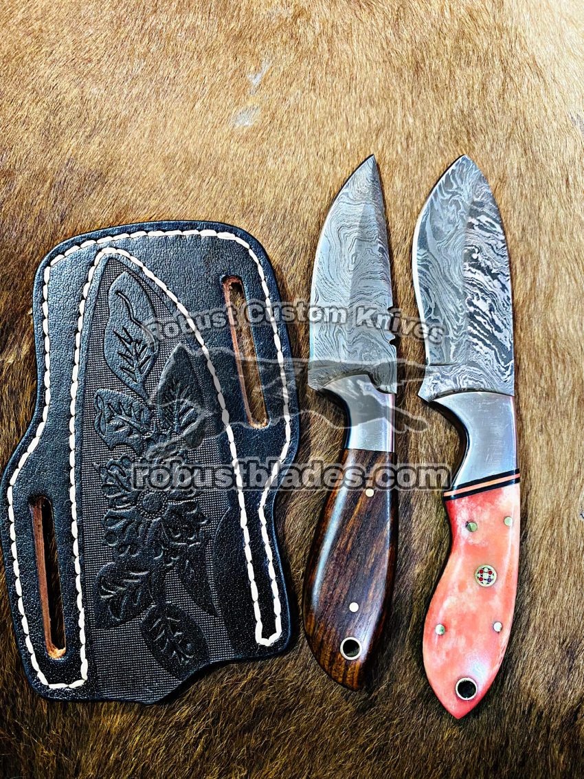 Custom Handmade Damascus Steel Full Tang Blades Cowboy knives set…