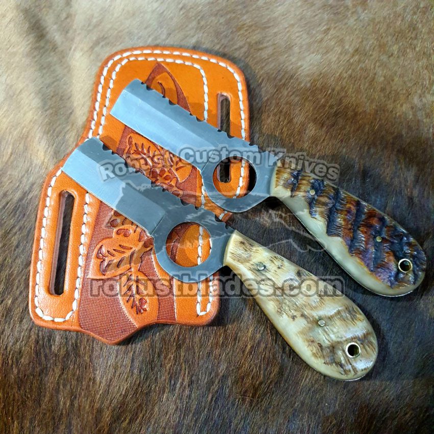 Custom Handmade 1095 Steel Full Tang Blades Pistol Cutters knives Set...