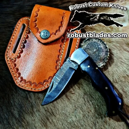 Handmade Damascus Steel Folding Pointed Pocket knife