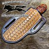 Black Smith Made Of Damascus Steel Full Tang Blade Cowboy and Skinner knife…