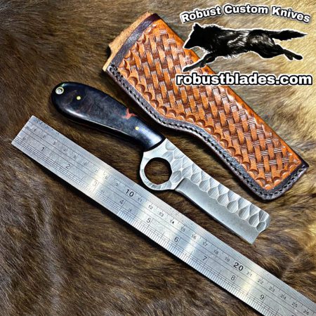 Black Smith Made Of 1095 High Carbon Steel Full Tang Blade Pistol Cutter knife…