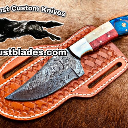 Black Smith Made Of Damascus Steel Full Tang Blade Cowboy knife…