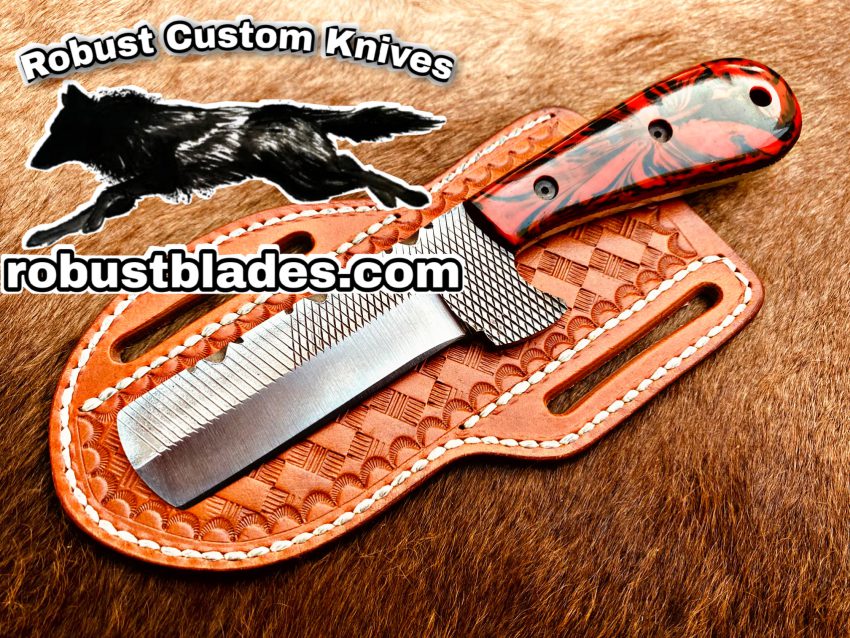 Black Smith Made Of Rasp Steel Full Tang Blade Bull Cutter knife…